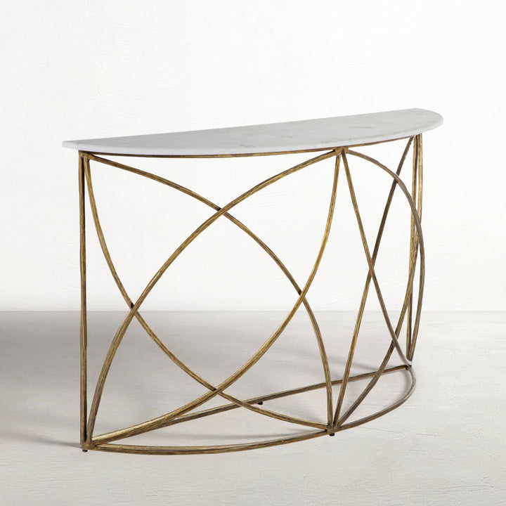 Wayland Iron Half-Circle Frame Console Table - 48 In. W X 31.25 In. H