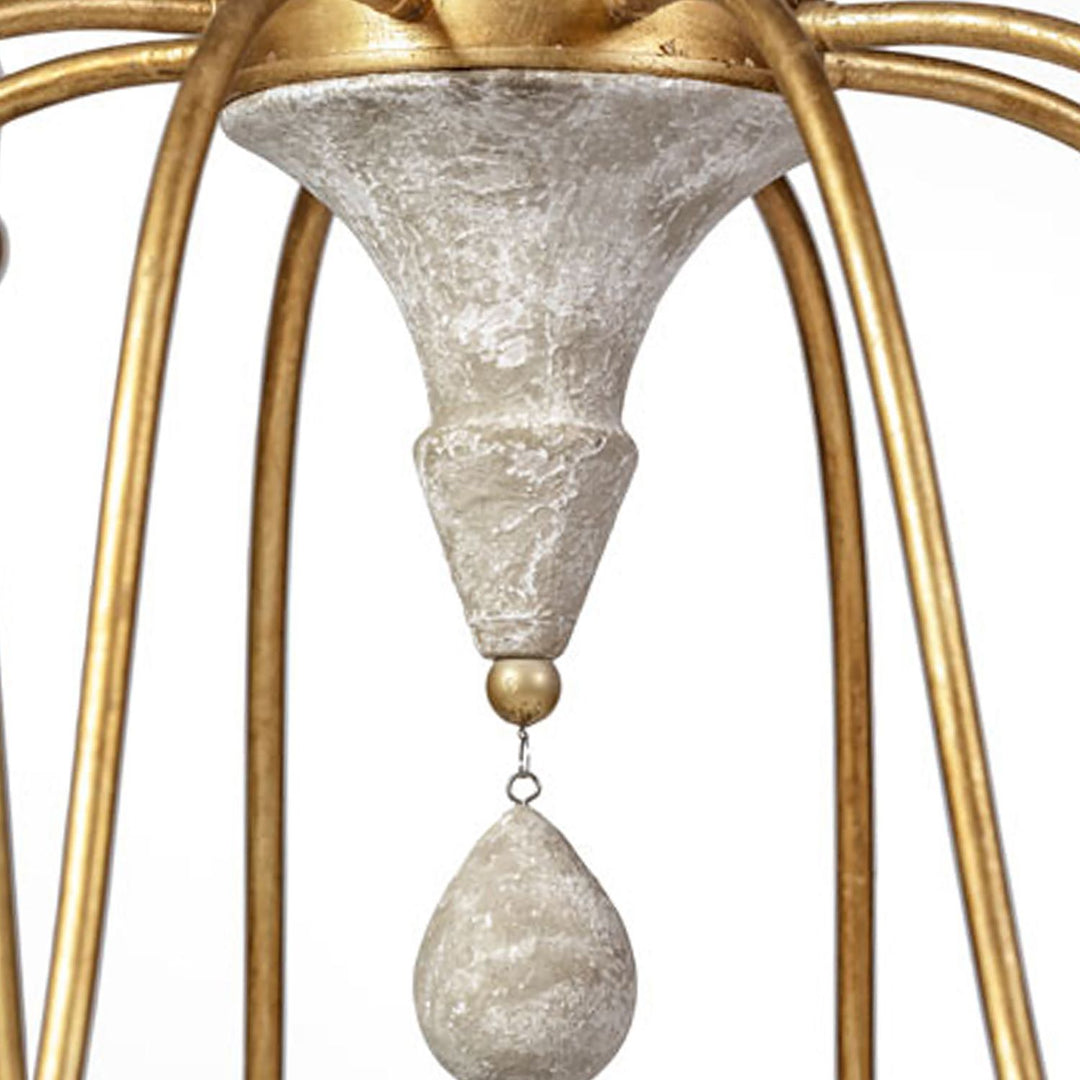 Clay Metal Vintage Gold Chandelier - 41 In. D X 37 In. H