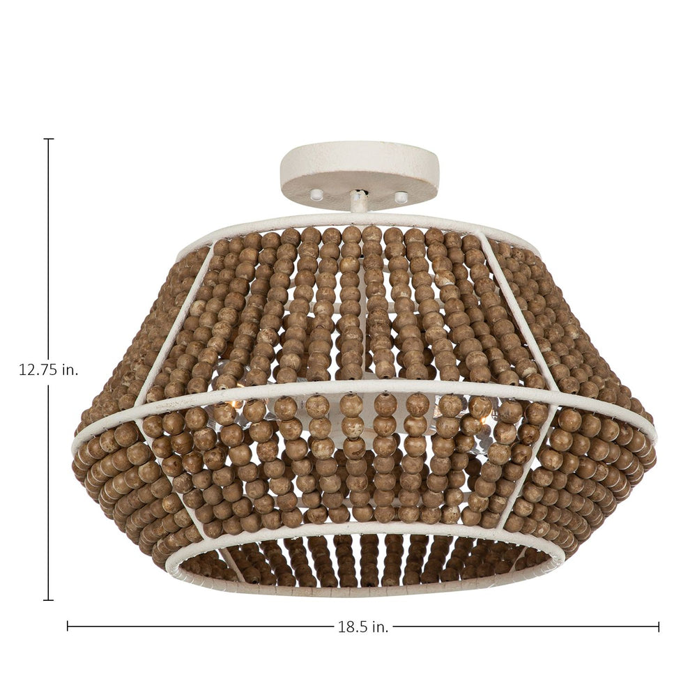 Gilmer Glass Plaster Beige Semi-Flush Mount - 18.5 In. D X 12.75 In. H