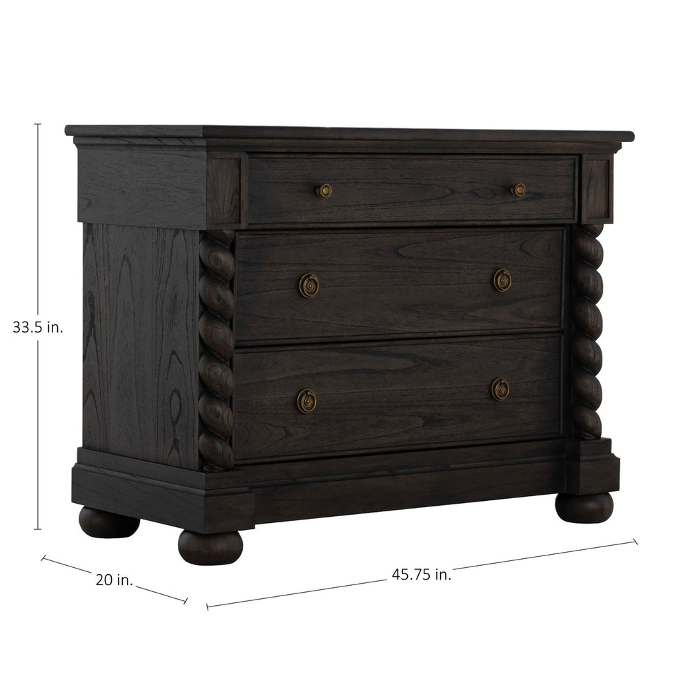 Burkhardt Mindi Wood Storage Chest - 3 Drawers, Dark Antique Bronze