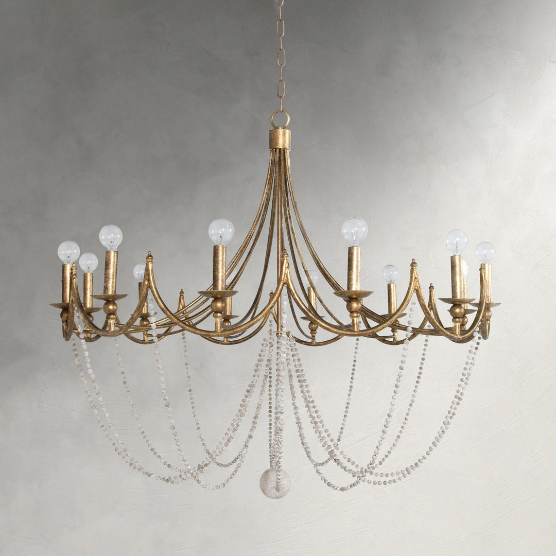 Sandra Metal Antique Gold Chandelier - 43.5 In. D X 38.5 In. H