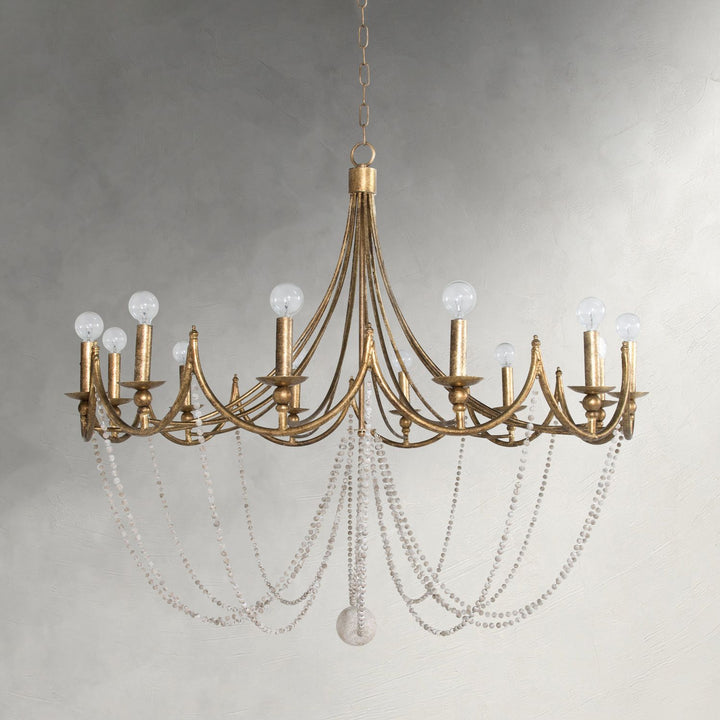 Sandra Metal Antique Gold Chandelier - 43.5 In. D X 38.5 In. H