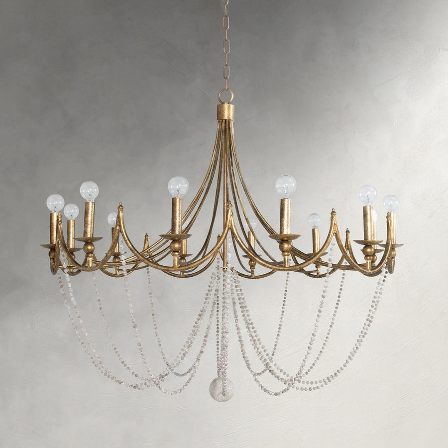 Sandra Metal Antique Gold Chandelier - 43.5 In. D X 38.5 In. H