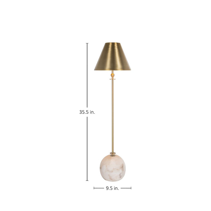 Vivianna Metal Alabaster Antique Brass Console Lamp - 35.5 In. H
