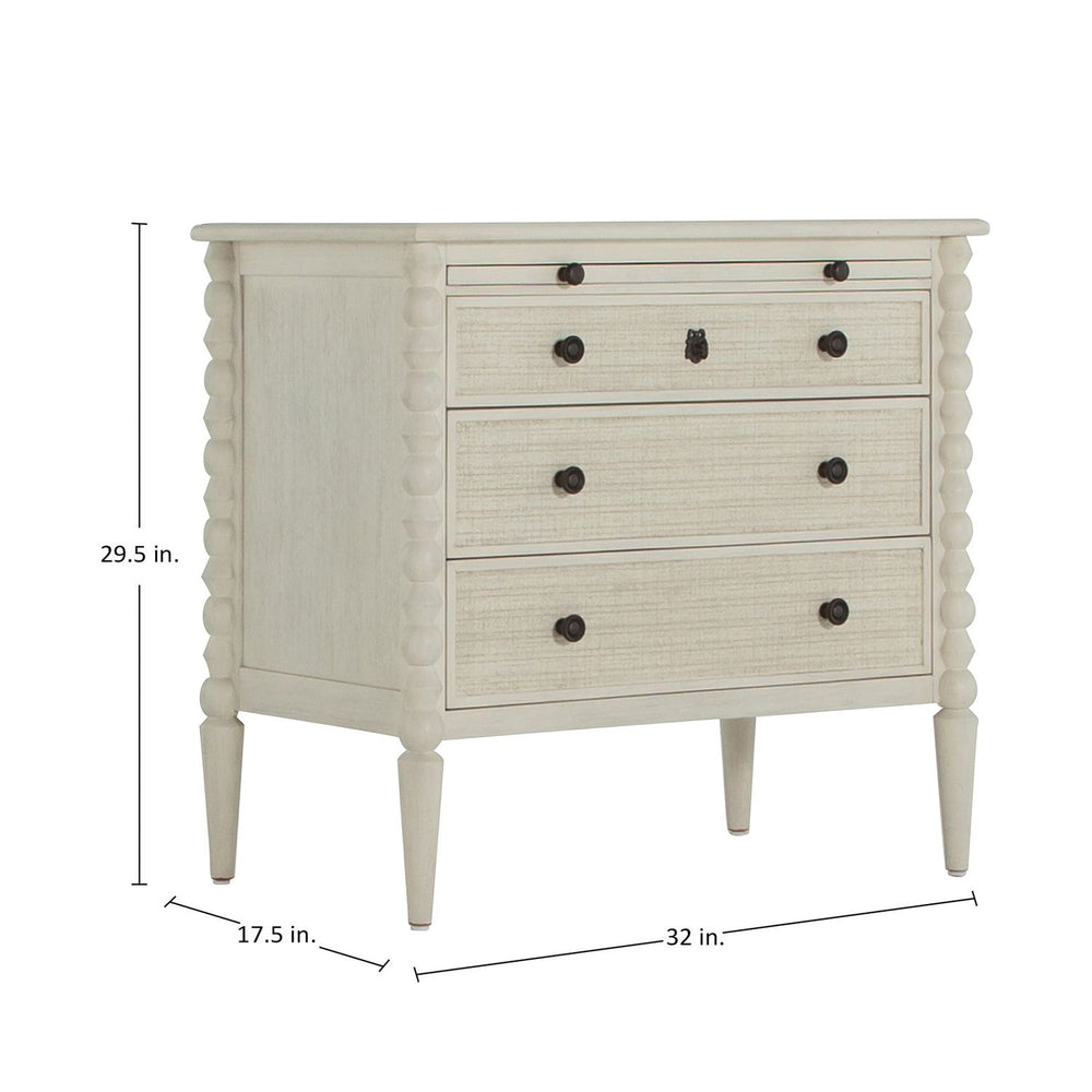 Jennifer Mahogany Mindi Wood Chest - 4 Drawers, Antique Chalk White