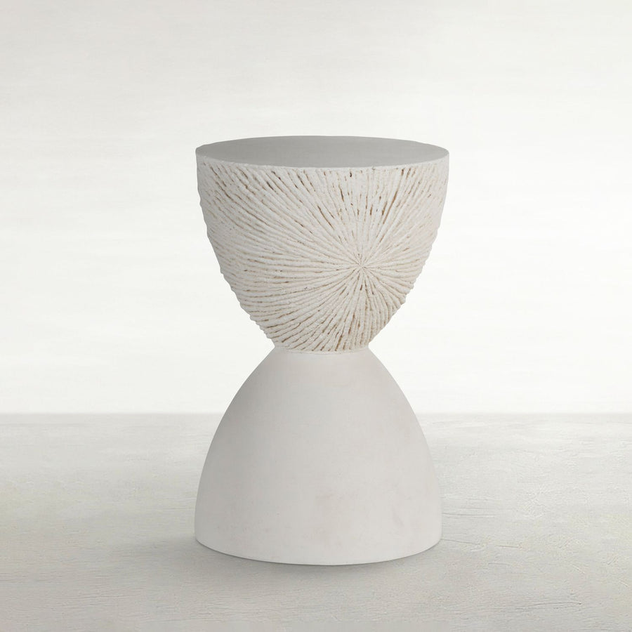 Darley Cast Stone Round Pedestal Side Table - 14.25 In. W X 22.25 In. H