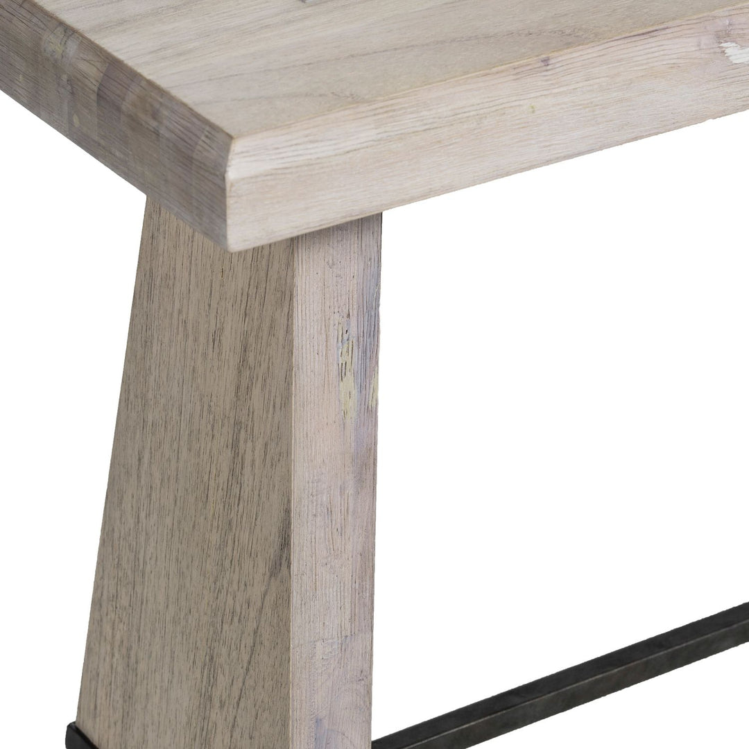Havana Mindi Wood Rectangle Trestle Console Table - Antique White, 52 In. W X 32.25 In. H