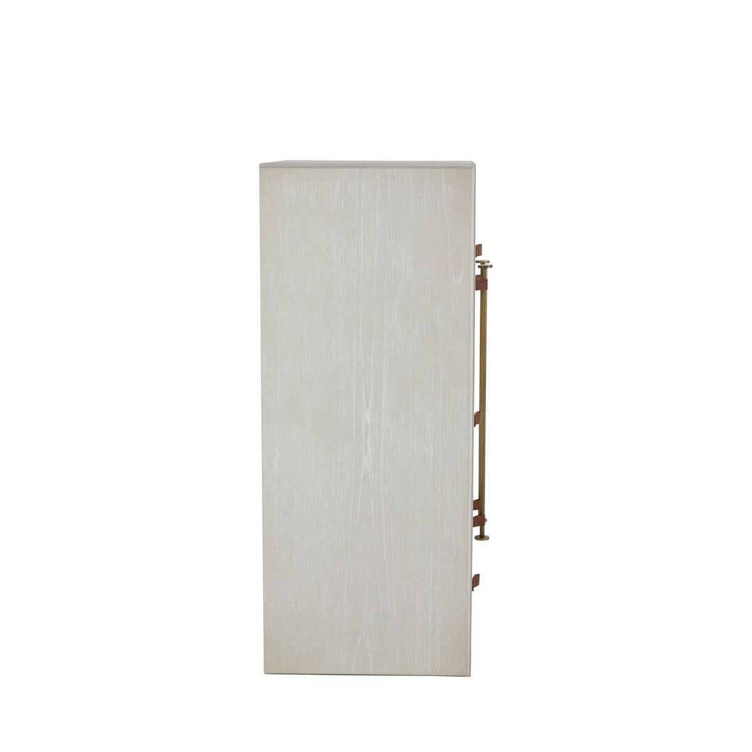 Maya Mindi Dresser - 5 Drawers, Cerused White