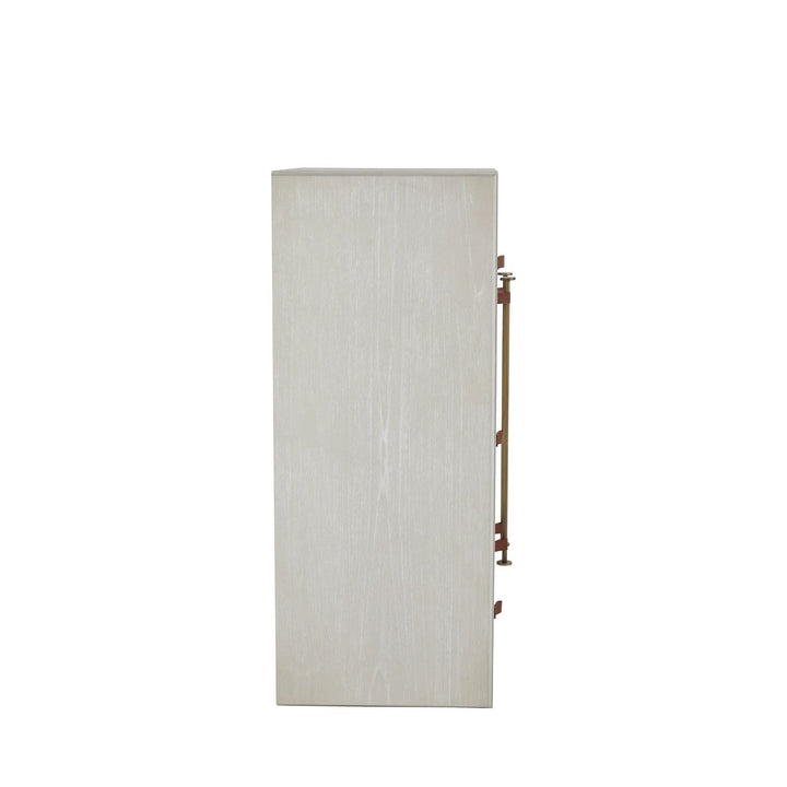 Maya Mindi Dresser - 5 Drawers, Cerused White