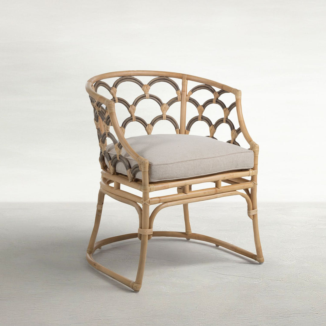 Coralee Natural Rattan Dining Chair - Gray