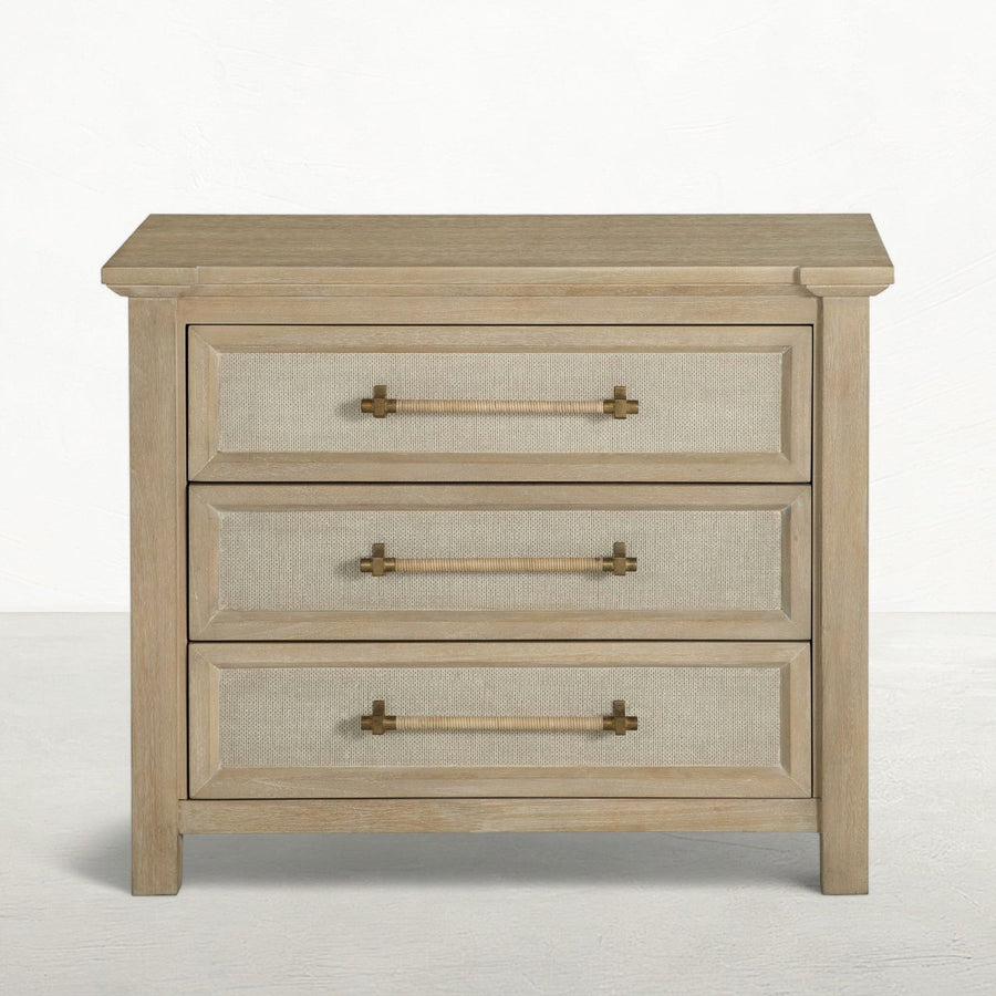 Astwood Mahogany Wood Nightstand - 3 Drawers, Drift