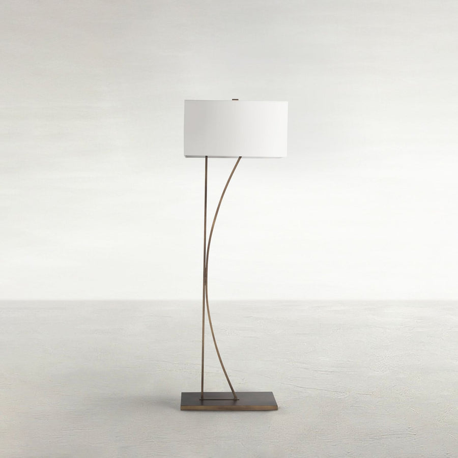 Anya Metal Brushed Bronze Curved Base Floor Lamp - 70.5 In. H