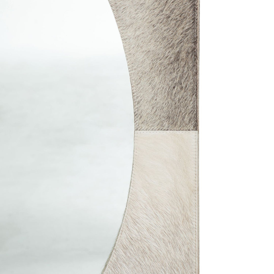 Oakley Circle Accent Mirror - Natural Ivory, 55 In. H X 40 In. W X 1.25 In. D