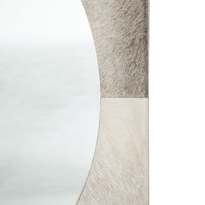 Oakley Circle Accent Mirror - Natural Ivory, 55 In. H X 40 In. W X 1.25 In. D
