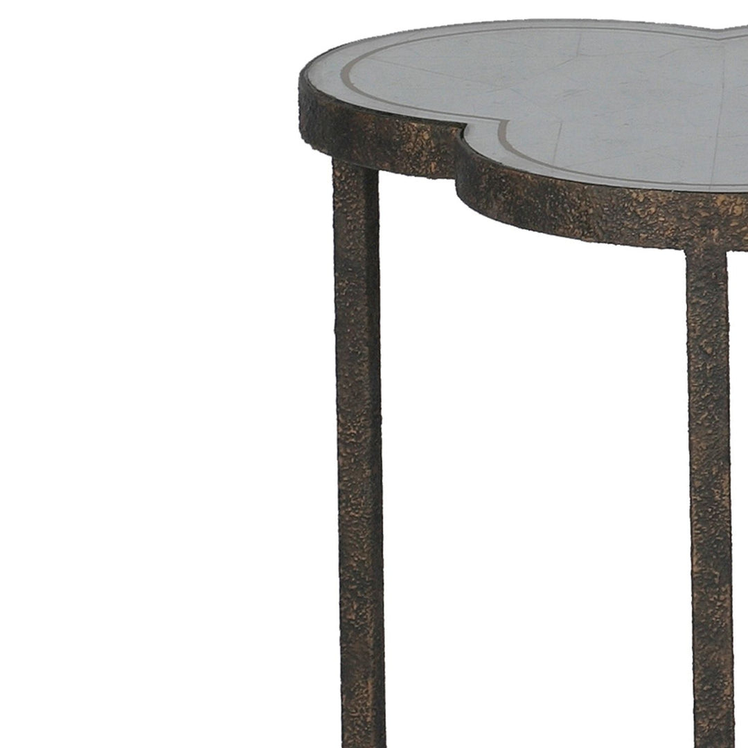 Walter Iron Trefoil Side Table - 15.5 In. W X 24.75 In. H