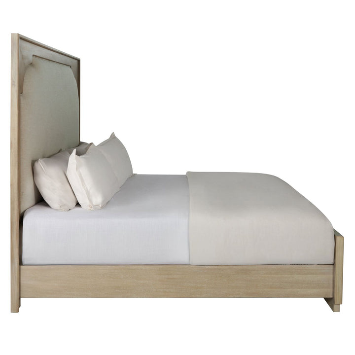 Windsor Upholstered Mahogany Wood Bed