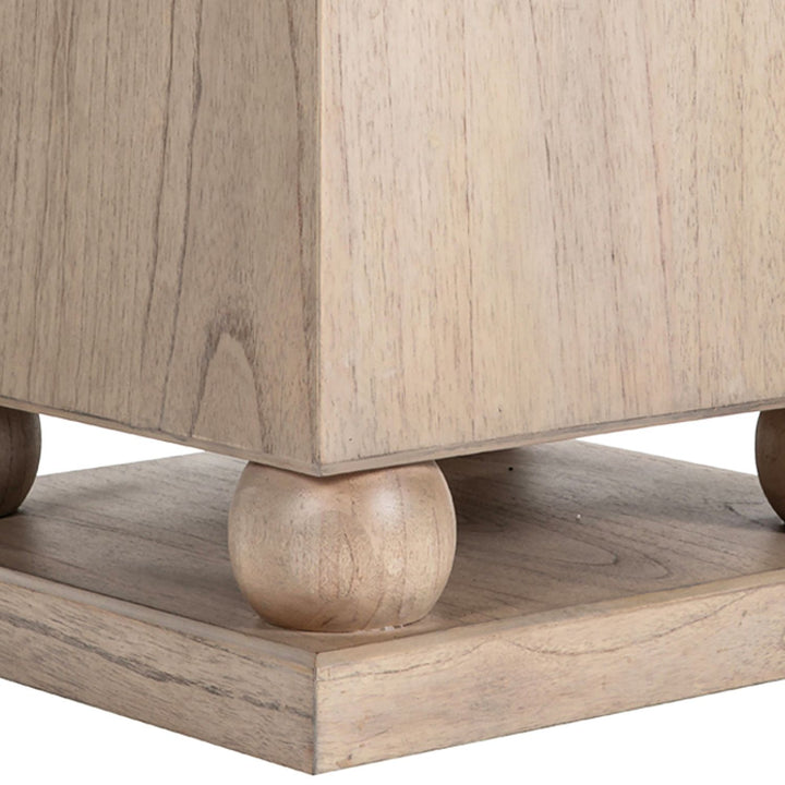 Chess Mahogany Wood Square Pedestal Accent Table - 18 In. W X 36 In. H