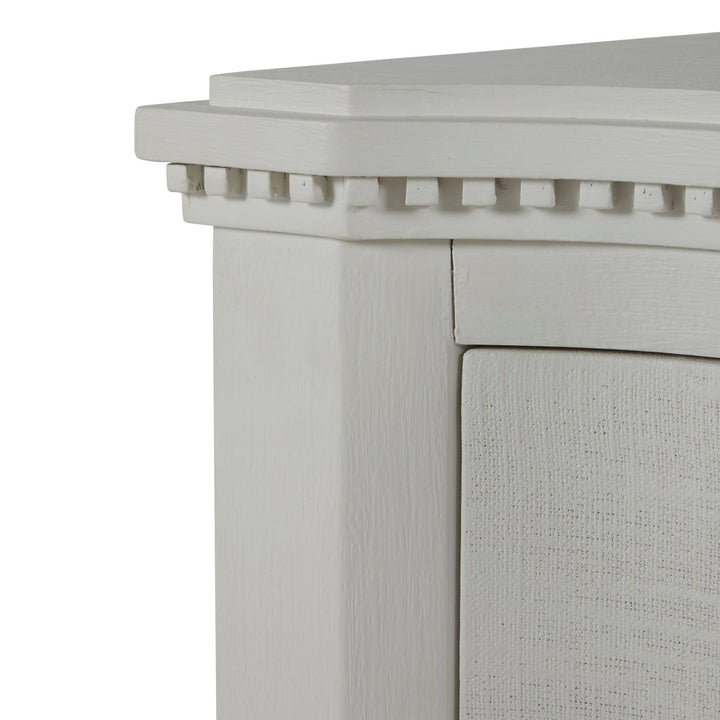 Sarah Mahogany Wood Serpentine Chest - 3 Drawers, Antique White