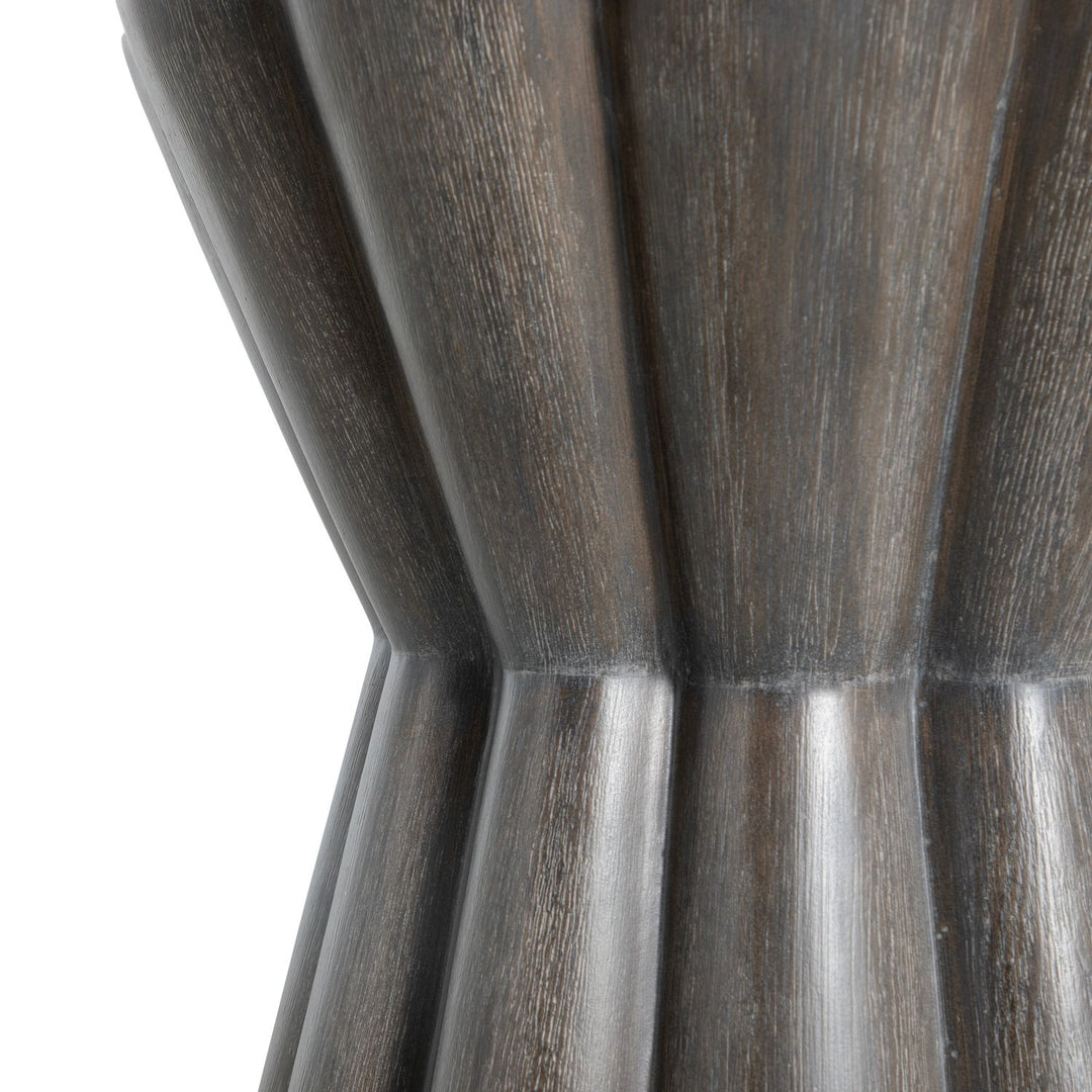 Annie Resin Unique Pedestal Side Table - Forest Black, 20 In. W X 24 In. H