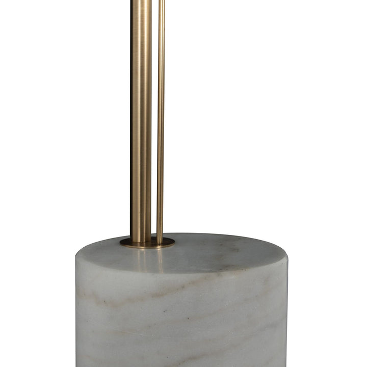 Estelle Brass Marble Base Bell Top Floor Lamp - 55.5 In. H