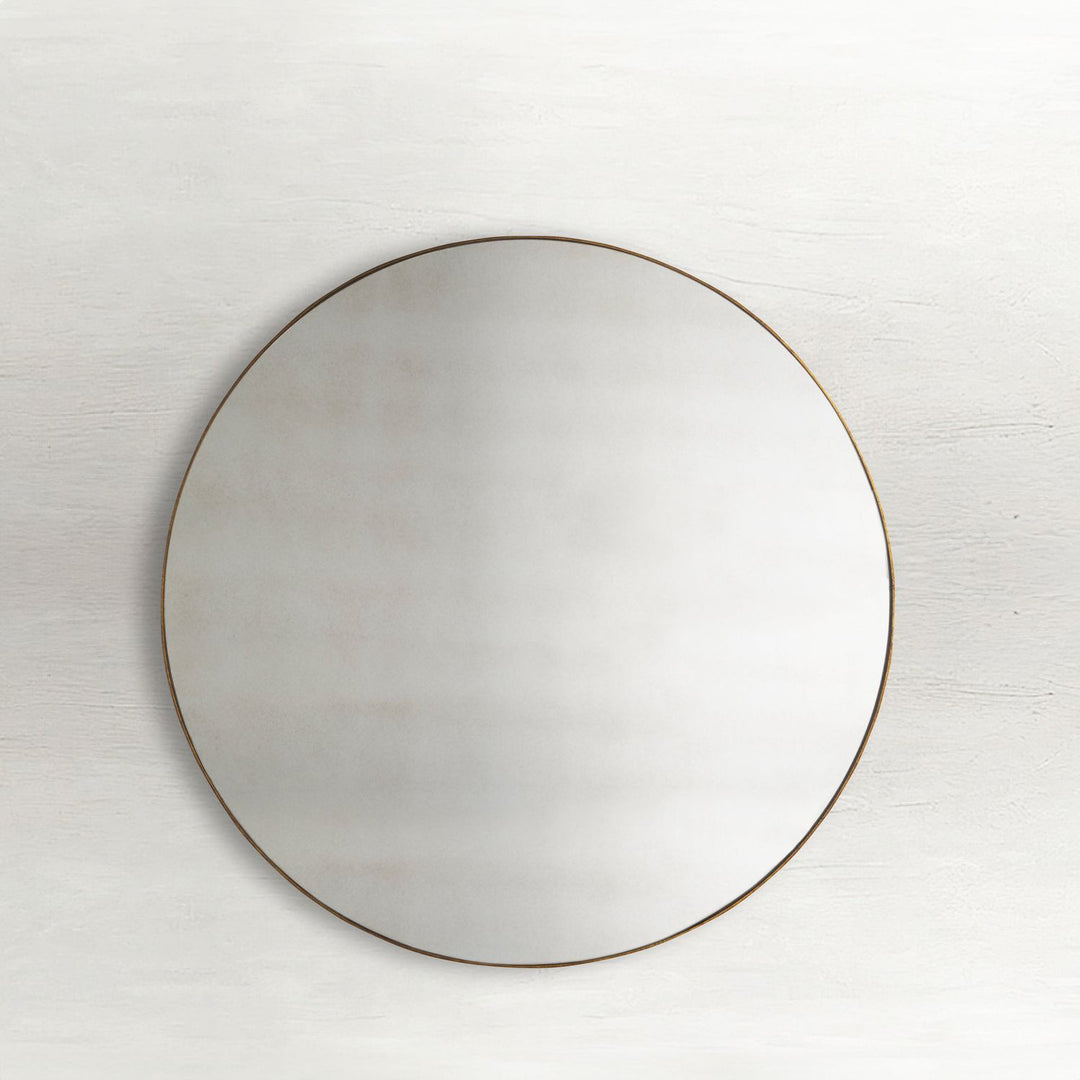 Nancy Circle Accent Mirror - Gilded Gold, 47.5 In. H X 47.5 In. W X 0.75 In. D