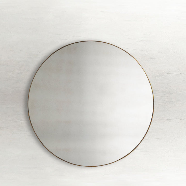 Nancy Circle Accent Mirror - Gilded Gold, 47.5 In. H X 47.5 In. W X 0.75 In. D