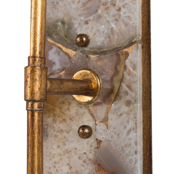 Garnet Metal Gilded Gold Wall Sconce - 5.75 In. D X 23 In. H