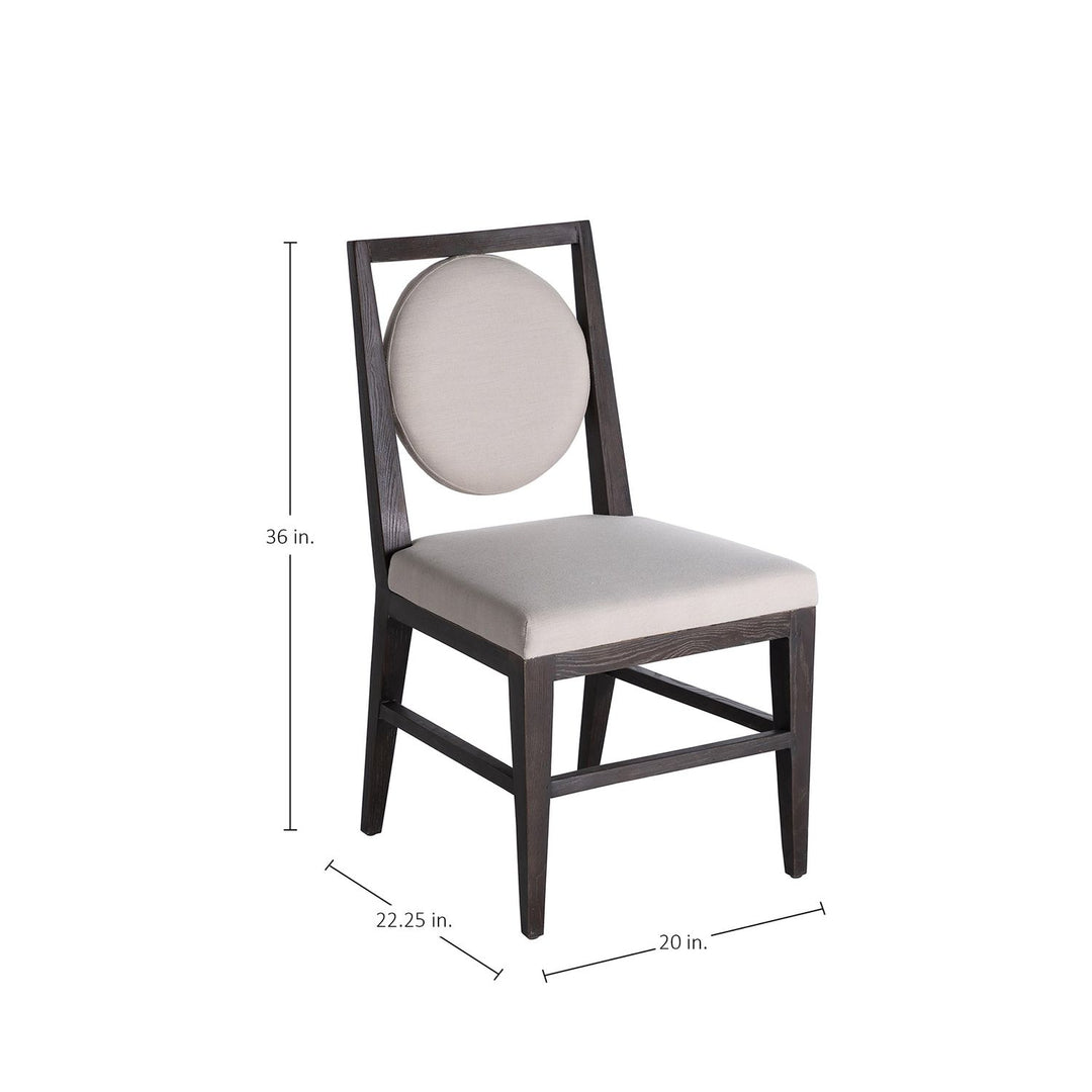 Josy Oak Tapered Legs Dining Chair - Cerused Ash Ivory Beige