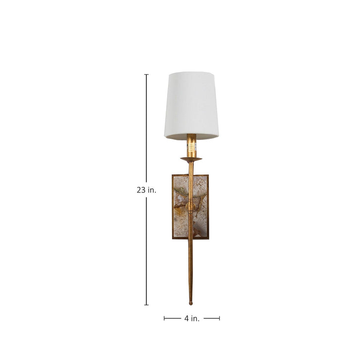 Garnet Metal Gilded Gold Wall Sconce - 5.75 In. D X 23 In. H