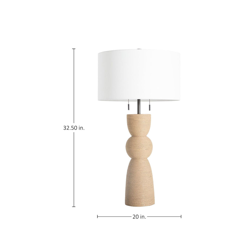 Ridley Linen Seagrass Brushed Dark Bronze Table Lamp - 32.5 In. H