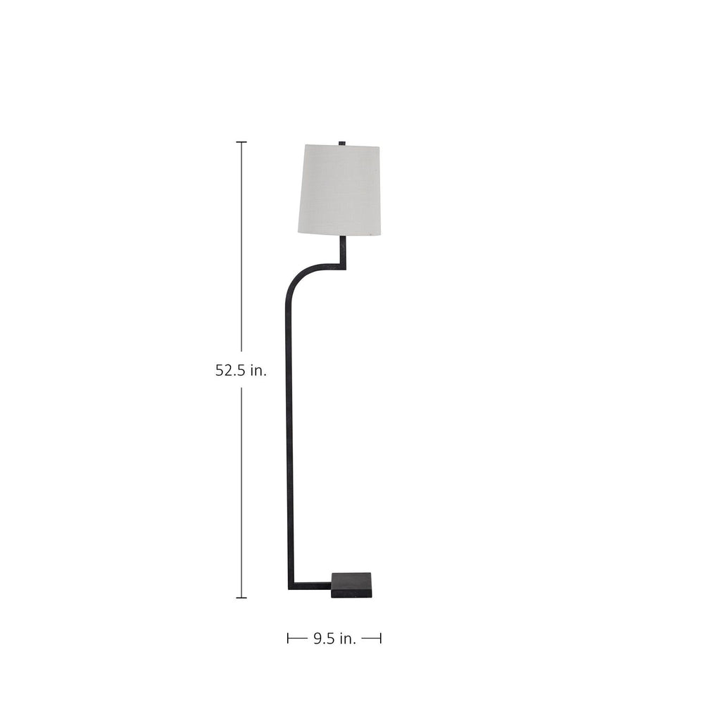 Howard Iron Rusty Black Sleek Curved Floor Lamp - 52.5 In. H