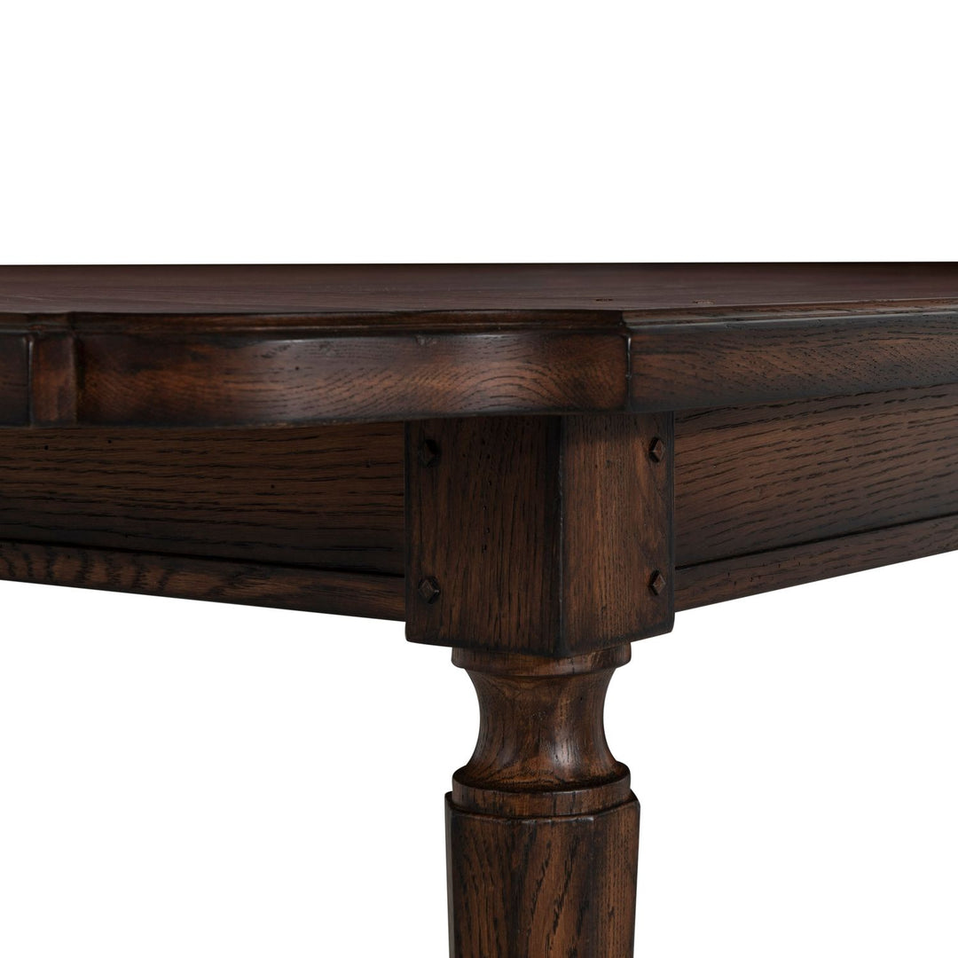 Mathis Oak Rectangle Legged Extension Dining Table - Rustic Antique Oak, 86 In. W X 30.25 In. H