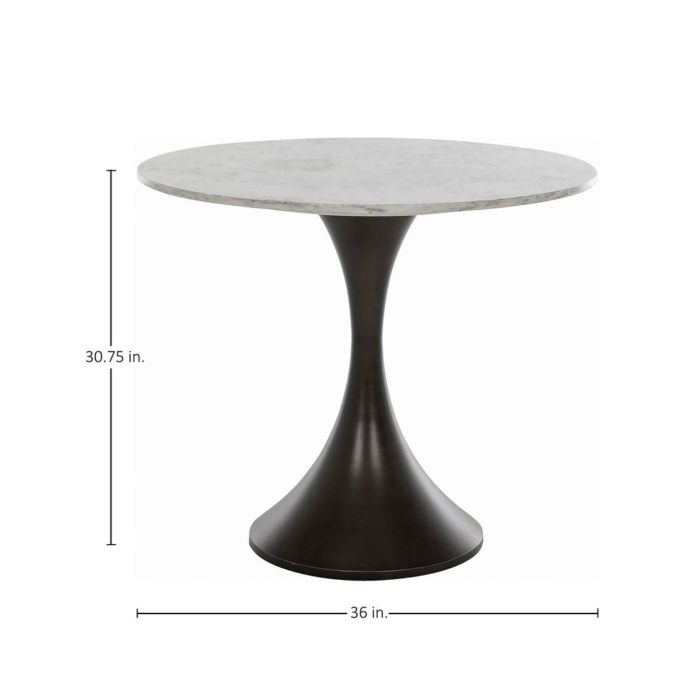 Cortez Marble Round Pedestal Bistro Table - 36 In. W X 30.75 In. H