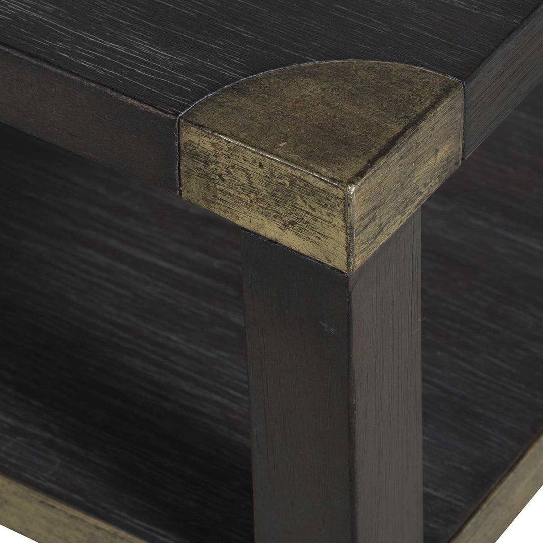 Sue Metal Rectangle Console Table - Natural Black, 70 In. W X 30.5 In. H
