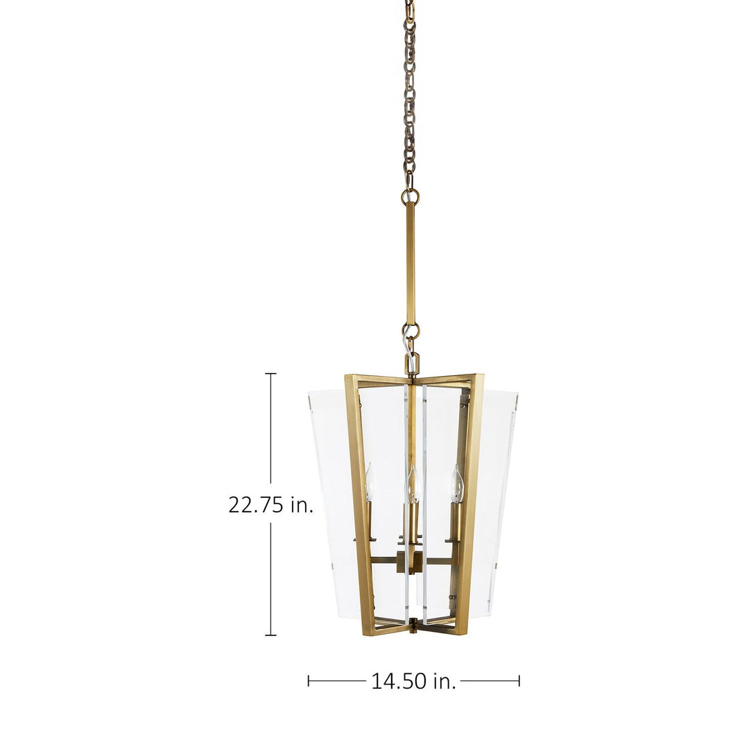 Melissa Metal Matte Antique Brass Lantern - 14.25 In. D X 22.75 In. H Pendant