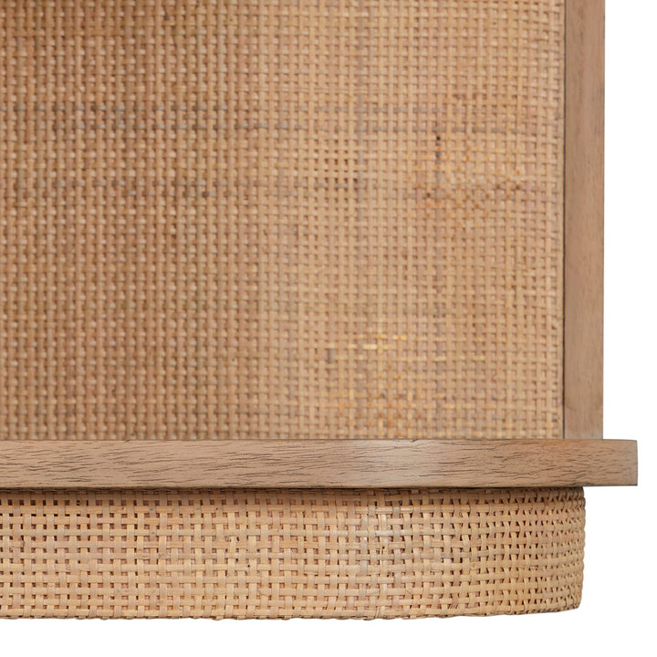 Elsa Mindi Wood Desk - 6 Soft-Close Drawers, Blonde Natural