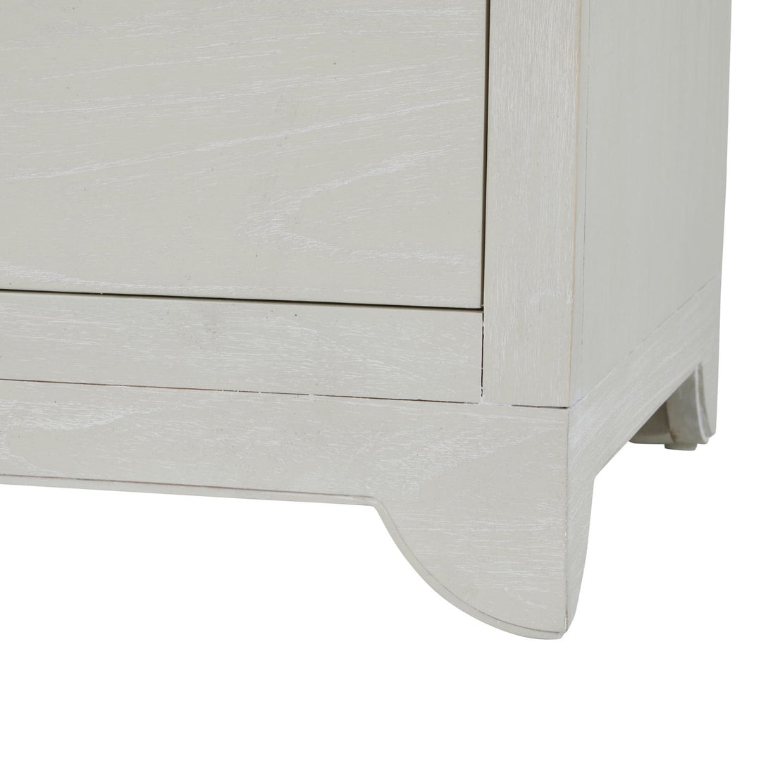 Fairmont Mindi Wood Dresser - 6 Drawers, Cerused White