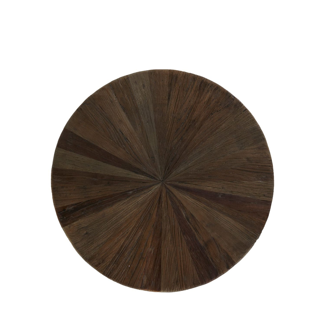 Cyrano Recycled Elm Round Pedestal Side Table - 20 In. W X 24 In. H