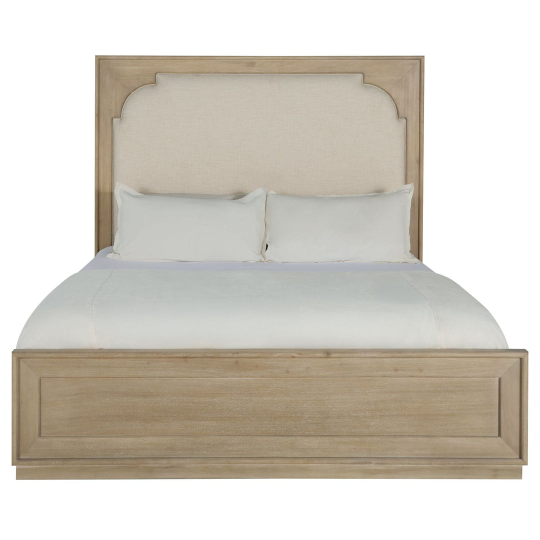 Windsor Upholstered Mahogany Wood Bed