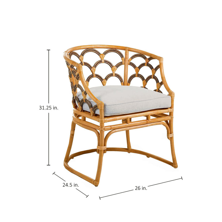 Coralee Natural Rattan Dining Chair - Gray