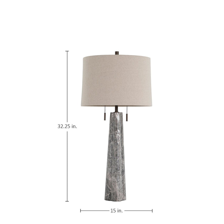 Margaret Marble Rubbed Bronze Table Lamp - 32.25 In. H
