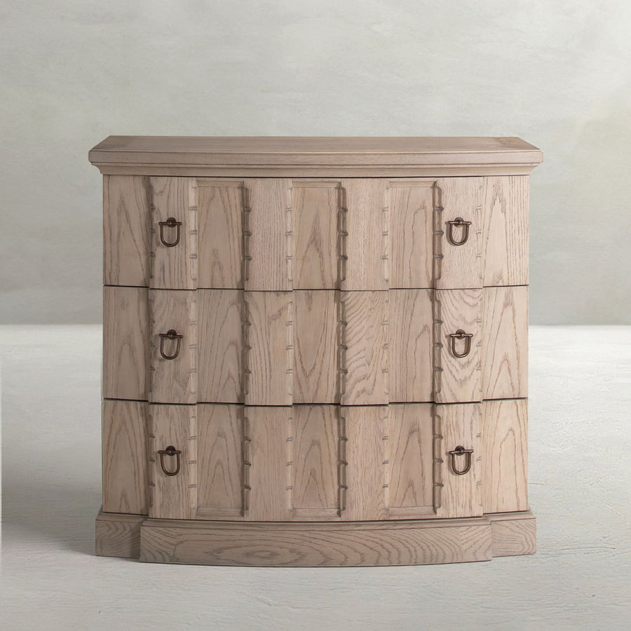 Antonio Oak Wood Chest - 3 Drawers, Light Natural Blonde