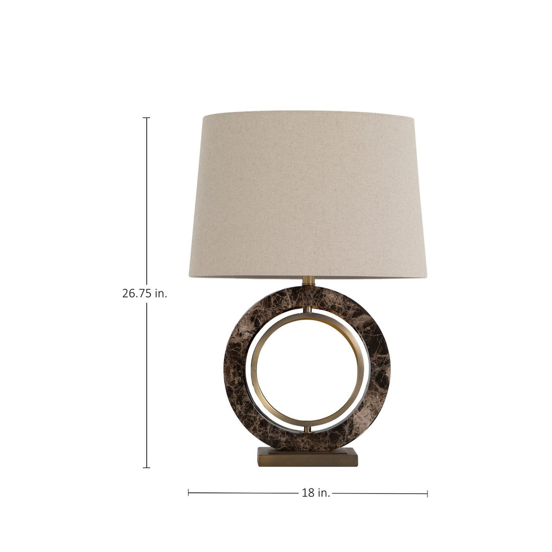 Janelle Marble Metal Antique Brass Table Lamp - 26.75 In. H
