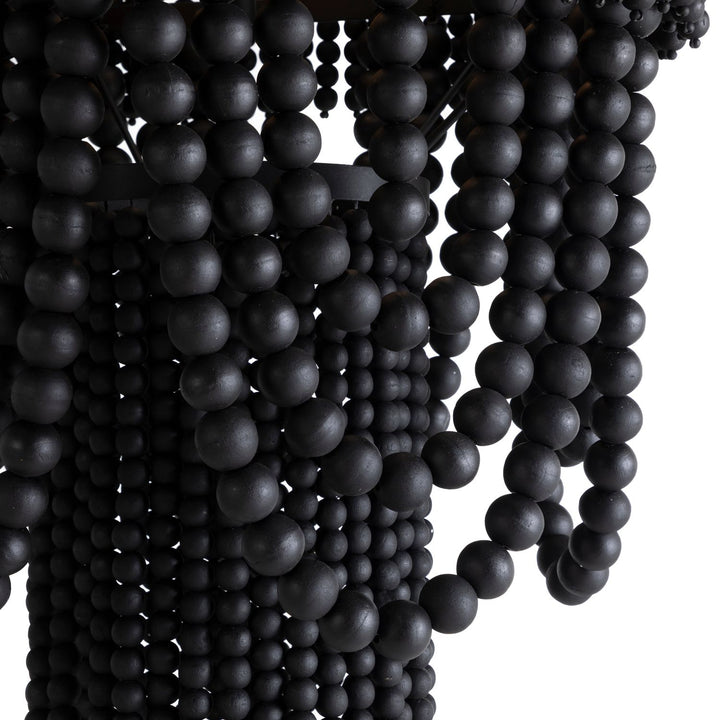 Norton Metal Charcoal Matte Black Beads Chandelier - 29 In. D X 34.5 In. H