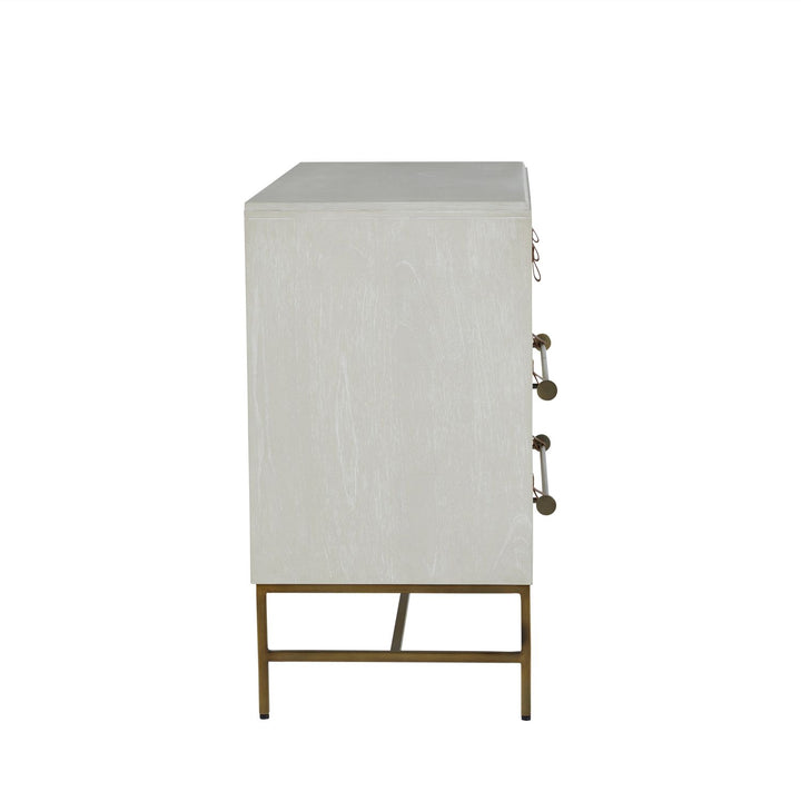 Maya Mindi Dresser - 5 Drawers, Cerused White