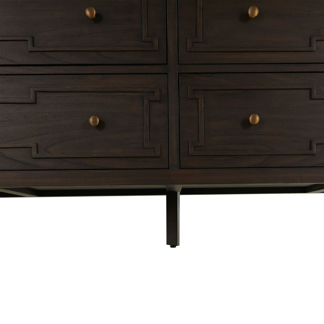 Glenwood Mindi Wood Dresser - 6 Drawers, Cerused Brown