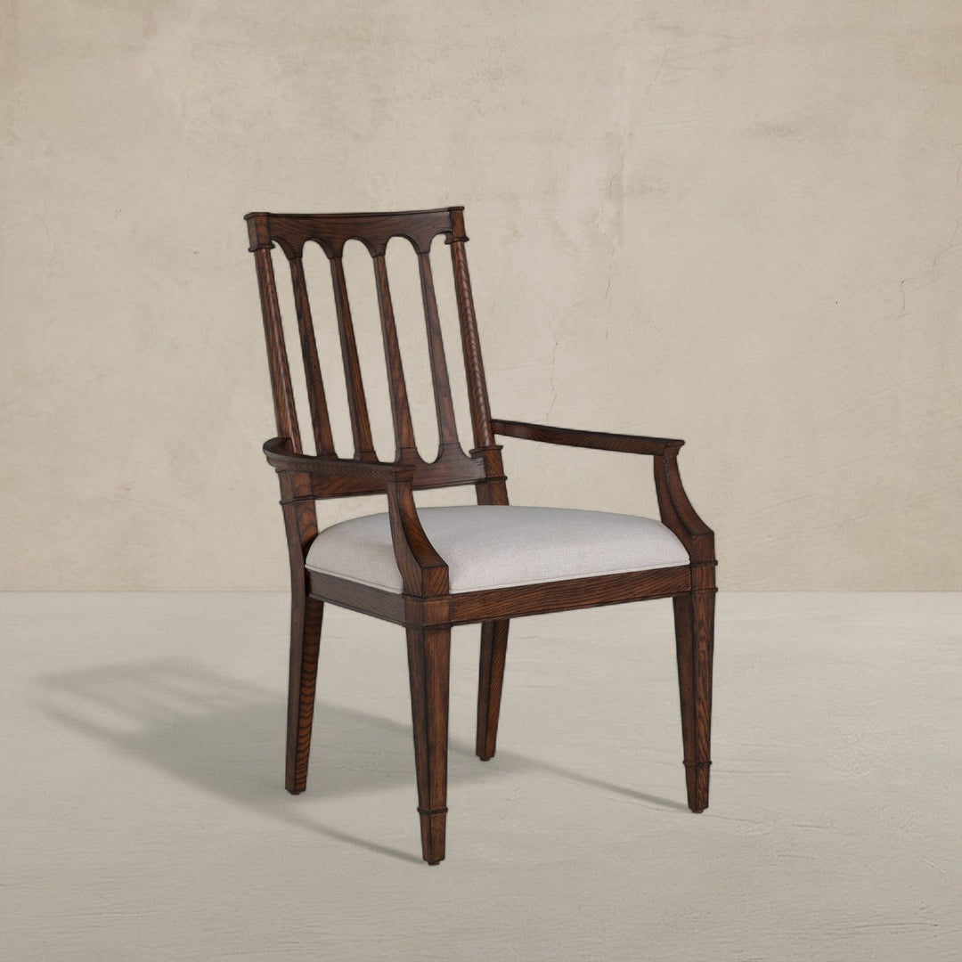 Mathis Wood Sculpted Back Dining Arm Chair