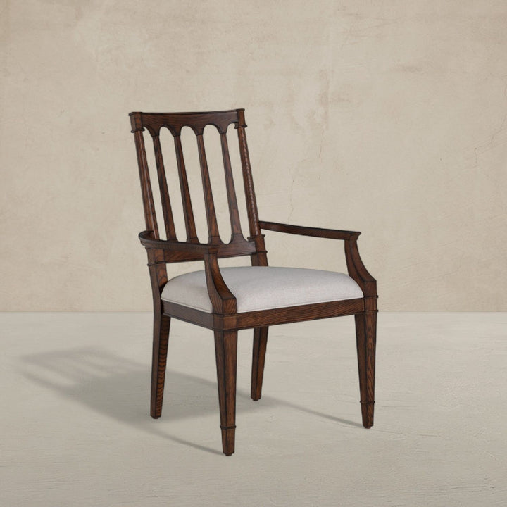 Mathis Wood Sculpted Back Dining Arm Chair