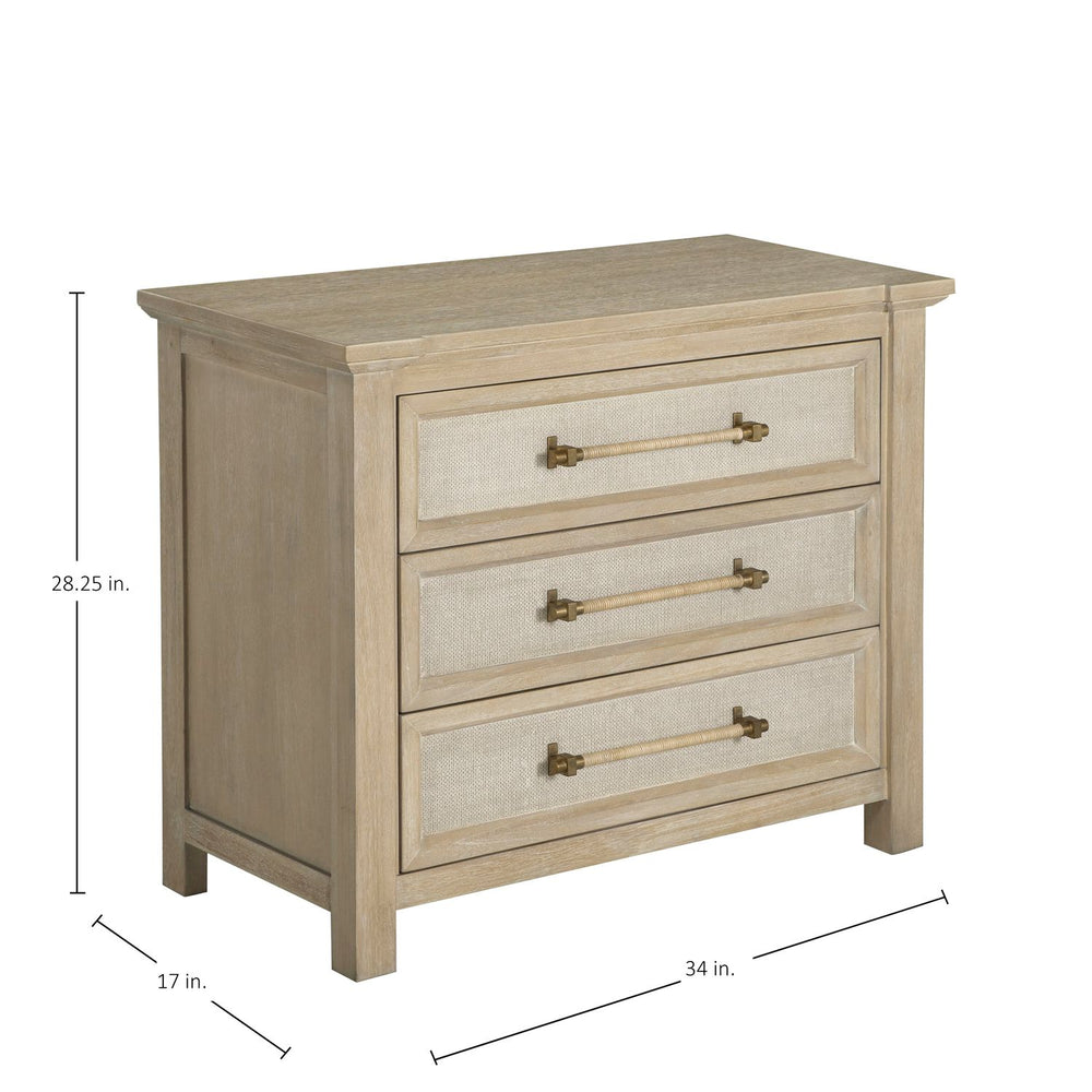 Astwood Mahogany Wood Nightstand - 3 Drawers, Drift