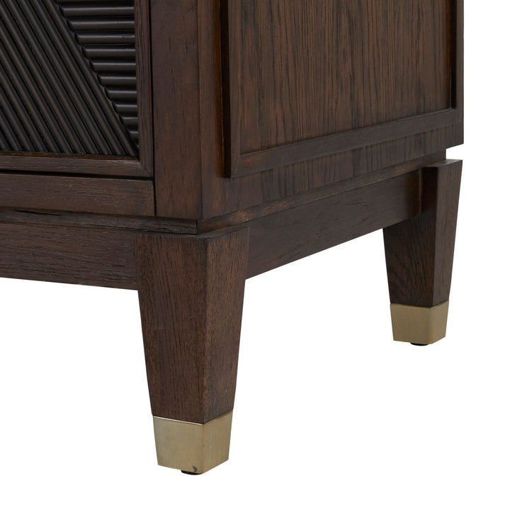 Saffron Oak Transitional Cabinet - 8 Shelves, Tuscan Brown